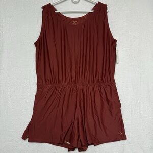 NWT Honey mark. Sage Romper Terracotta 3XL Women Modest Swimsuit Beach Gorpcore